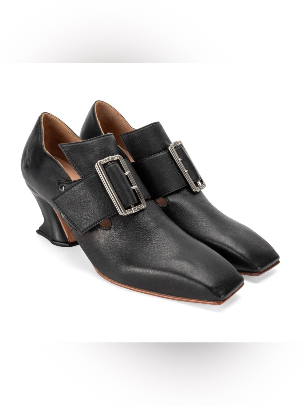 New John Fluevog Super Fine Bishop Black heeled loafer